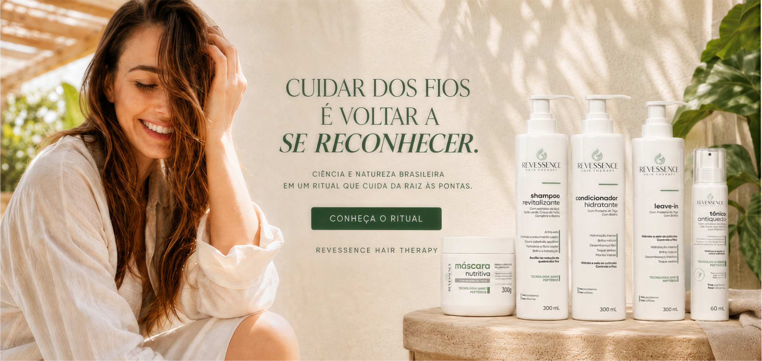 Cuidar dos fios é voltar a se reconhecer — ciência e natureza brasileira em um ritual que cuida da raiz às pontas.